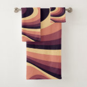Paarse, roze en beige abstract wervelingsontwerp bad handdoek (Insitu)