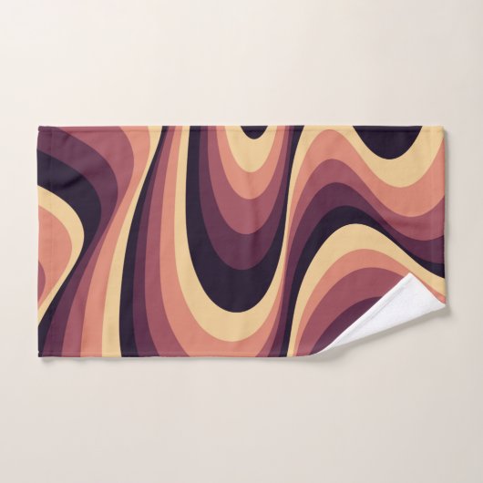 Paarse, roze en beige abstract wervelingsontwerp bad handdoek (Handdoek)