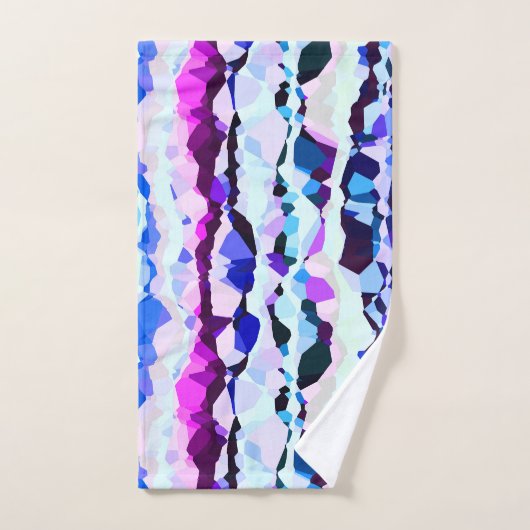 Paarse, Roze en Blauwe Abstracte Strepen Bad Handdoek (Handdoek)