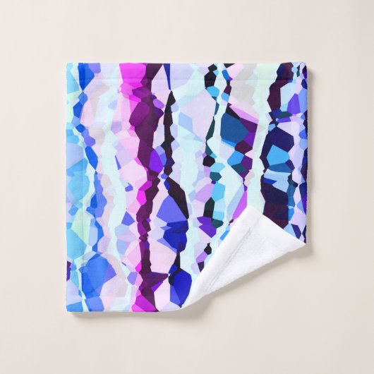 Paarse, Roze en Blauwe Abstracte Strepen Bad Handdoek (Wasdoekje)