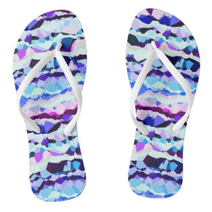 Paarse, Roze en Blauwe Abstracte Strepen Teenslippers