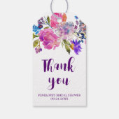 Paarse roze en blauwe bloemen Vrijgezellenfeest Da Cadeaulabel (Achterkant)