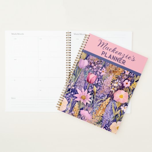 Paarse, roze en gele Wildflower Gardens Planner (Display)