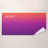 Paarse, roze en oranje gradiëntmeter badhanddoek (Badhanddoek)