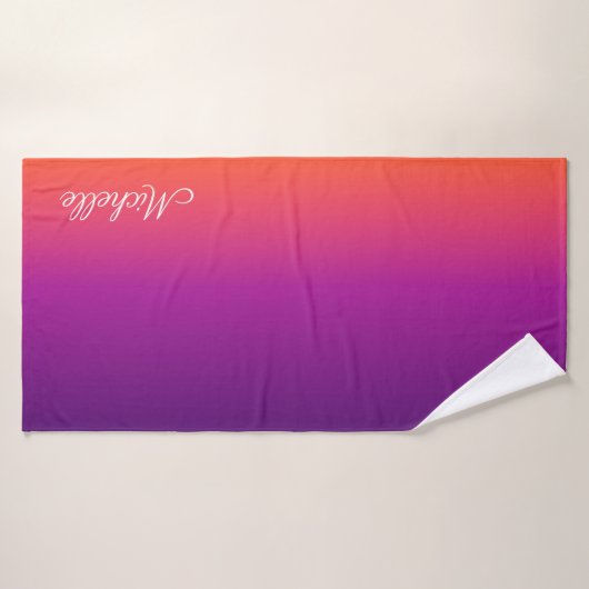 Paarse, roze en oranje gradiëntmeter badhanddoek (Badhanddoek)