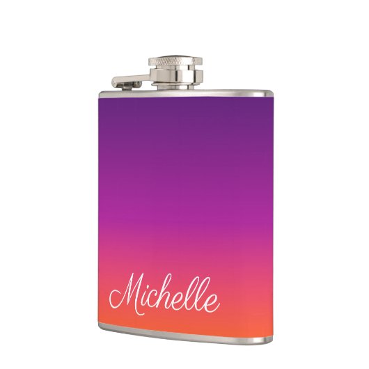 Paarse, roze en oranje gradiëntmeter heupfles (Links)