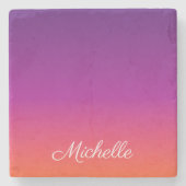 Paarse, roze en oranje gradiëntmeter stenen onderzetter (Voorkant)