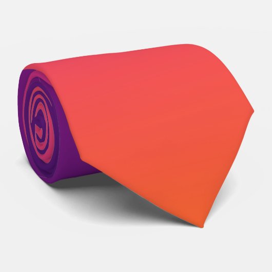 Paarse, roze en oranje gradiëntmeter stropdas (Opgerold)