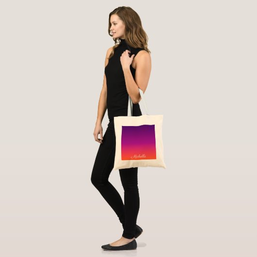 Paarse, roze en oranje gradiëntmeter tote bag (Voorkant (model))