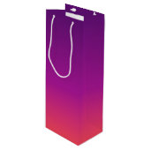 Paarse, roze en oranje gradiëntmeter wijn cadeautas (Voorkant Gekanteld)