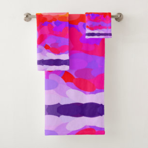 Paarse, roze en Oranje kleurstof Bad Handdoek