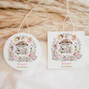 Paarse Roze Fee Bloementuin Verjaardag Bedankjes Labels