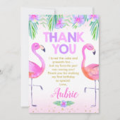 Paarse Roze Flamingo Verjaardag Bedankt Card Kaart (Voorkant)
