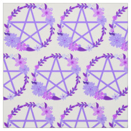 Paarse Roze Floral Pentacles Cheeky Witch® Fabric Stof