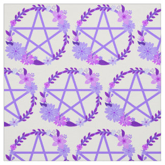 Paarse Roze Floral Pentacles Cheeky Witch® Fabric Stof