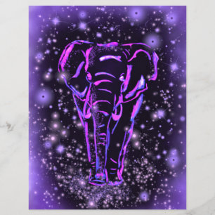 Paarse roze flyer-olifant op Sterrennacht Flyer