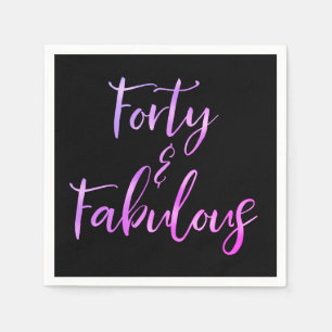 Paarse Roze Folie Veertig   40 en geweldig Servet