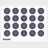 Paarse Roze Fractals OM Shield Art Ronde Sticker (Vel)
