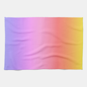 Paarse roze geel sinaasappel ombre abstract ontwer theedoek