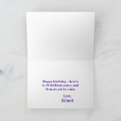 Paarse roze gele blauwe moderne 50e verjaardag kaart (Binnen)