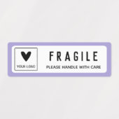 Paarse Roze Gele Randen Breekbaar Zakelijk Logo Labels (Design 1)