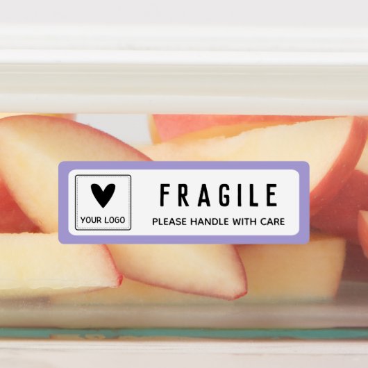 Paarse Roze Gele Randen Breekbaar Zakelijk Logo Labels (Aangebracht)