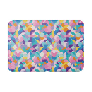 Paarse & Roze Geometrisch Patroon Badmat