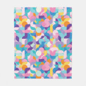 Paarse & Roze Geometrisch Patroon Fleece Deken (Voorkant)