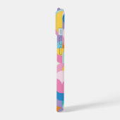 Paarse & Roze Geometrisch Patroon iPhone 15 Hoesje (Linkerkant)