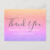 Paarse Roze Glitter en Sparkle Bedankt Briefkaart (Voorkant)