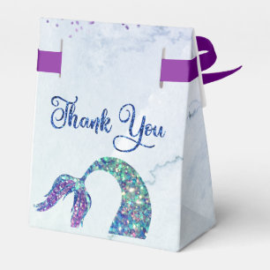 Paarse Roze Glitter Zeemeermin Staart Baby shower Bedankdoosjes