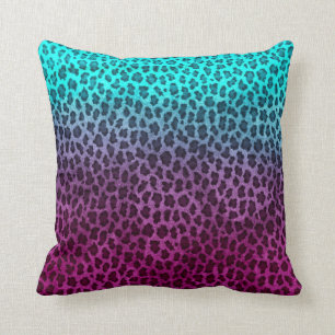 Paarse roze groene Cheetah Print Kussen