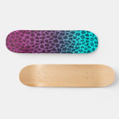 Paarse roze groene Cheetah Print Skateboard (Horizontaal)