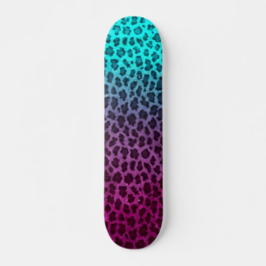 Paarse roze groene Cheetah Print Skateboard (Voorkant)