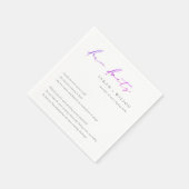 Paarse roze handschrift Black White Weddenschap Fa Servet (Hoek)