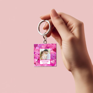 Paarse roze harten als je boos bent sleutelhanger