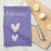 Paarse roze harten herinneringen moeder grootmoede theedoek (Quarter Fold)