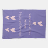 Paarse roze harten herinneringen moeder grootmoede theedoek (Horizontaal)