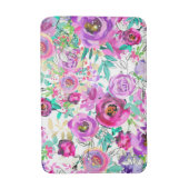 Paarse roze, heldere kleurrijke moderne bloemkool badmat (Voorkant Verticaal)