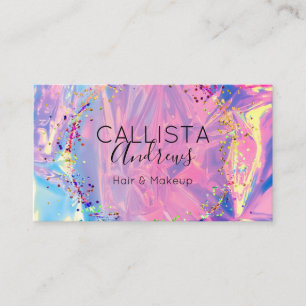 Paarse Roze Holograaf Glitter Confetti Salon Visitekaartje