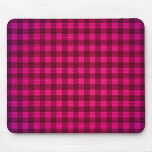 Paarse roze ingecheckte koolstofvezel gepatterd muismat