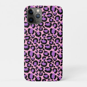 Paarse Roze Jachtluipaard Luipaard Patroon Dierenl iPhone 11 Pro Hoesje