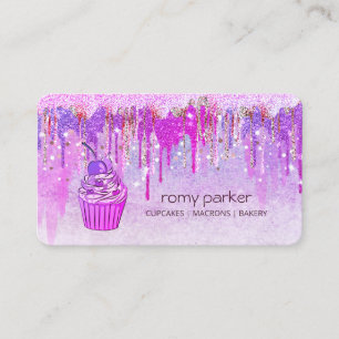 Paarse roze koekjes voor thuisbakkerij Droog Visitekaartje