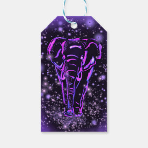 Paarse roze Labels op Sterrennacht Cadeaulabel