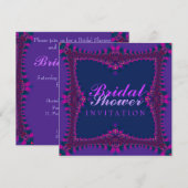 Paarse Roze Lace Bridal Shower Kaart (Voorkant / Achterkant)