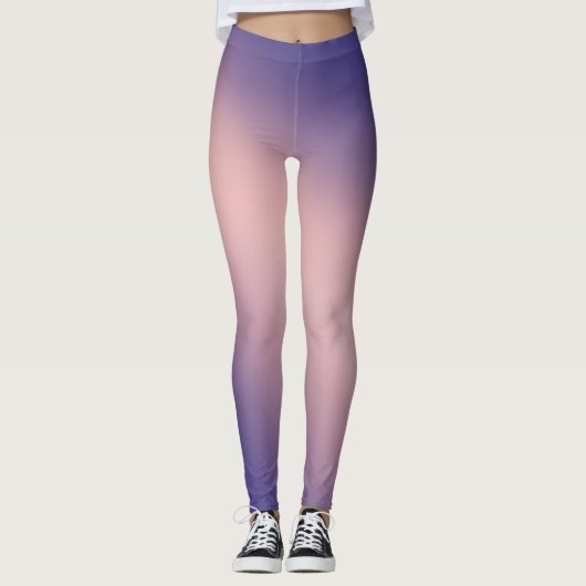 Paarse Roze maanlicht ombre effect Leggings (Voorkant)