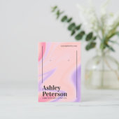 Paarse roze marmer regenboogscript oorscherm visitekaartje (Staand voorkant)