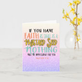 Paarse roze Matthew 17:20 mosterdzaad Kaart (Gele Bloem)