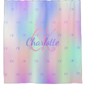 Paarse roze monogram holografisch douchegordijn (Voorkant)