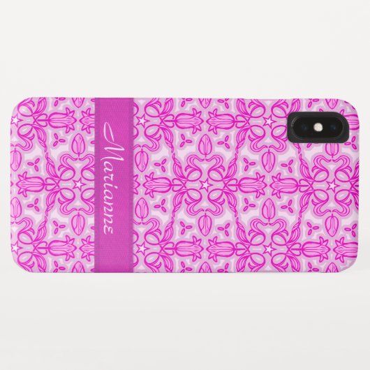 Paarse roze naam van het trekkerpatroon Case-Mate iPhone case (Achterkant (horizontaal))